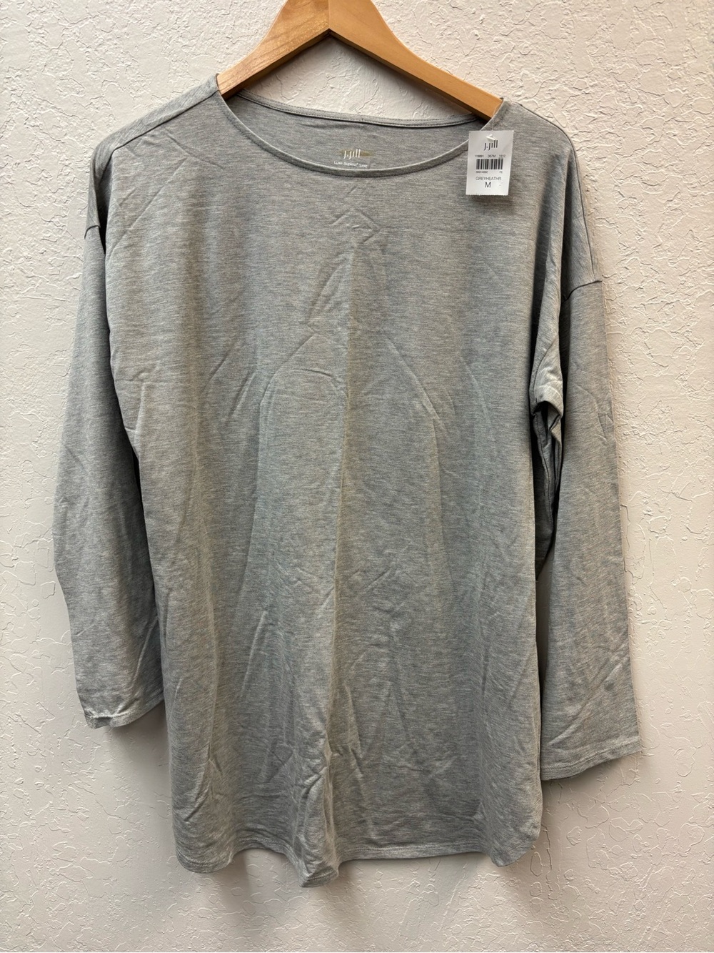 Pure Jill Gray Cotton Modal Blend Knit A Line Tunic Top Size Medium
